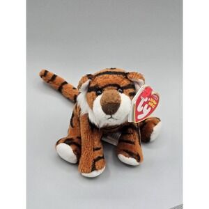 4" Ty Original‎ Beanie Babies Stripey Keychain 2007 Plush Tiger